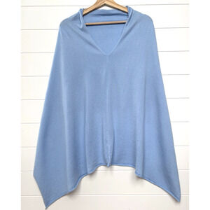 Kerisma Shawl Poncho Cape Soft Lightweight Layer Light Blue Cozy Draped Size OS